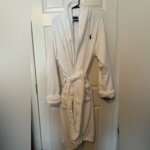 Polo Ralph Lauren White Plush Bathrobe One Size